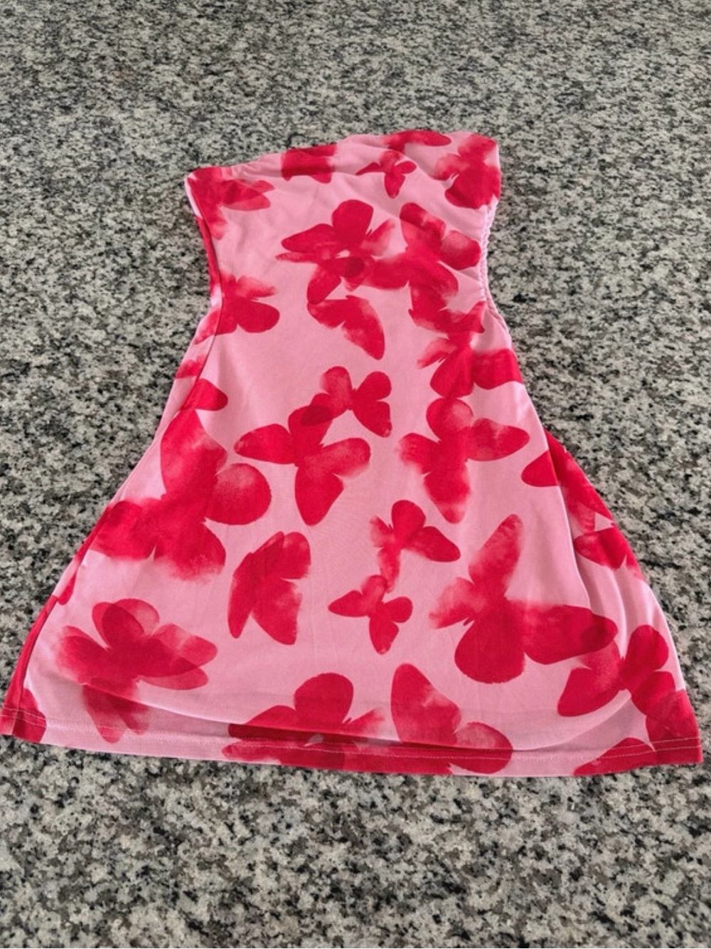 Girls' Pink Dress with Red Floral Print